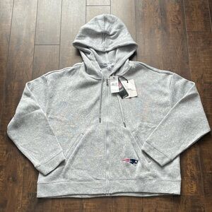 NWT WEAR Erin Andrews Womens New England Patriots Zip Up Hoodie Gray XL Pockets
